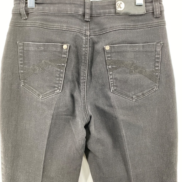 Simon Chang Jeans Women's 8 Mid Rise Straight Leg Blacked Denim 5 Pocket Causal - Picture 10 of 12